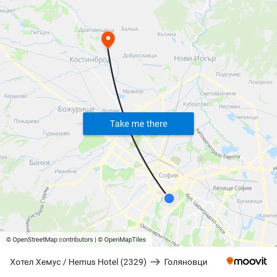 Хотел Хемус / Hemus Hotel (2329) to Голяновци map