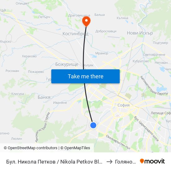 Бул. Никола Петков / Nikola Petkov Blvd. (0350) to Голяновци map