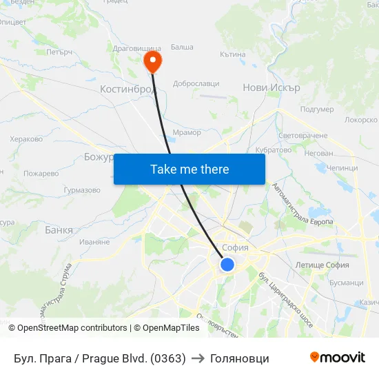 Бул. Прага / Prague Blvd. (0363) to Голяновци map