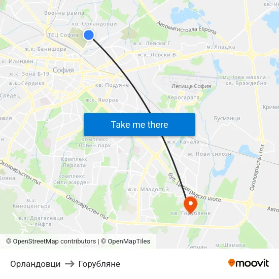 Орландовци to Горубляне map