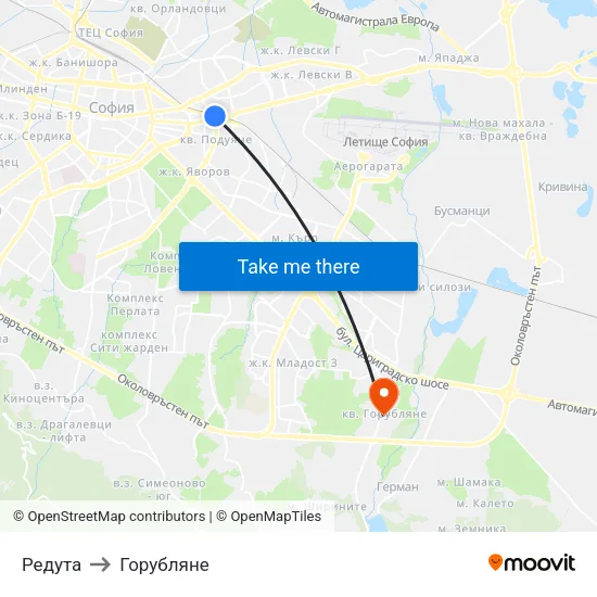 Редута to Горубляне map