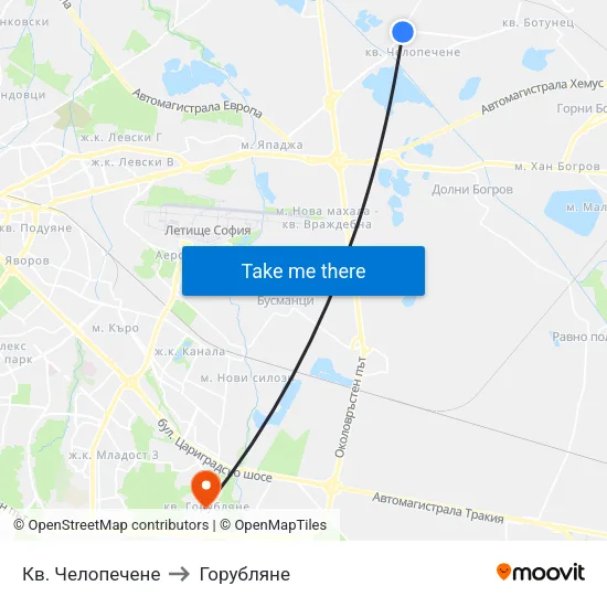 Кв. Челопечене to Горубляне map