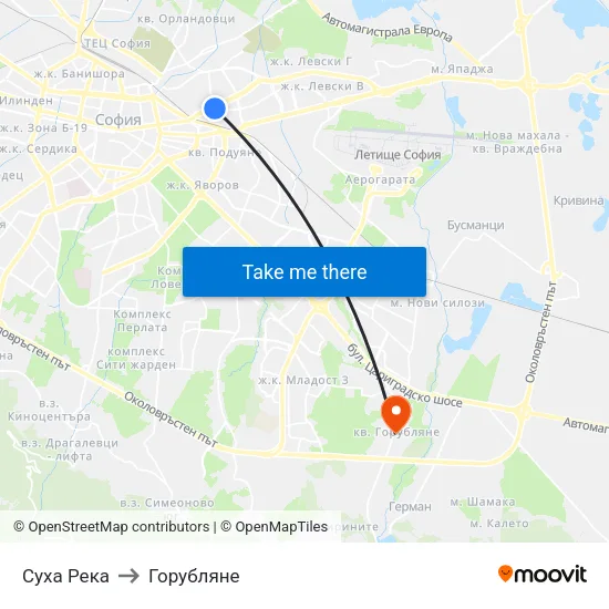 Суха Река to Горубляне map
