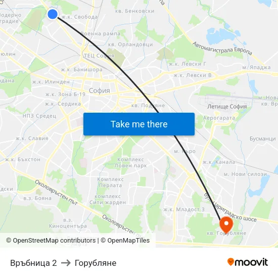 Връбница 2 to Горубляне map