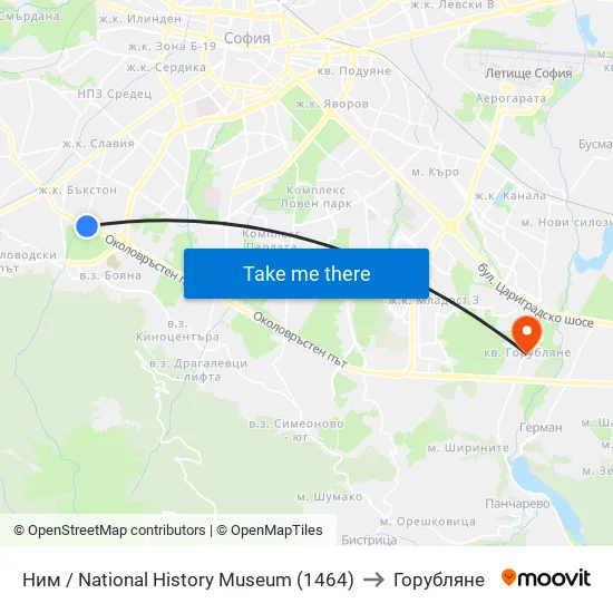 🎨 Ним / National History Museum (1464) to Горубляне map