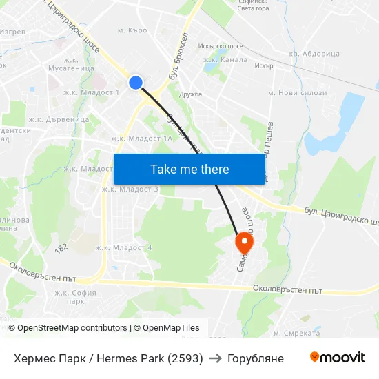 Хермес Парк / Hermes Park (2593) to Горубляне map