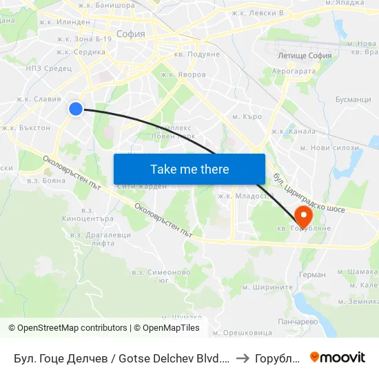 Бул. Гоце Делчев / Gotse Delchev Blvd. (0313) to Горубляне map