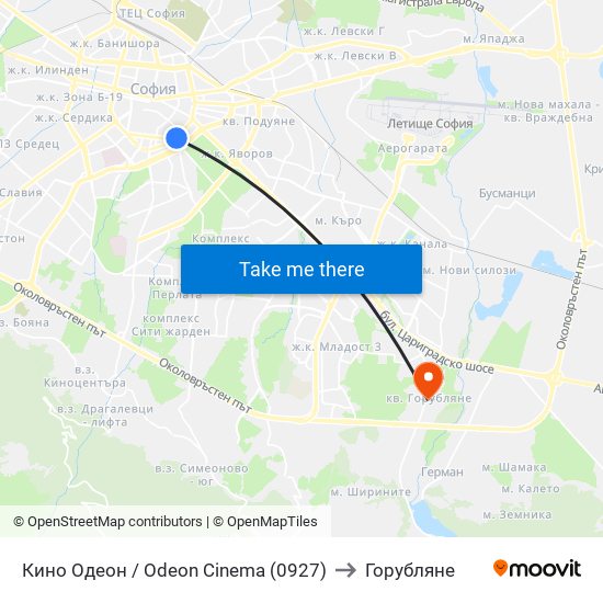 Кино Одеон / Odeon Cinema (0927) to Горубляне map