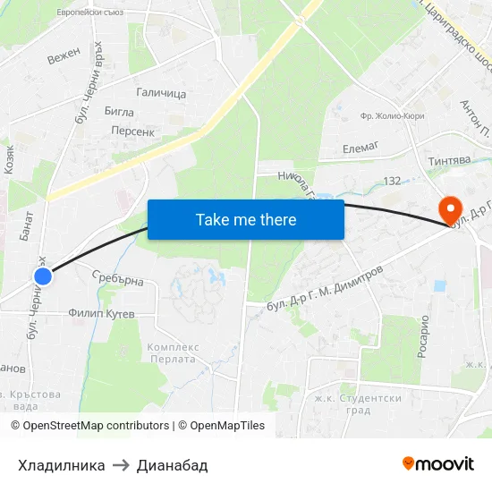 Хладилника to Дианабад map