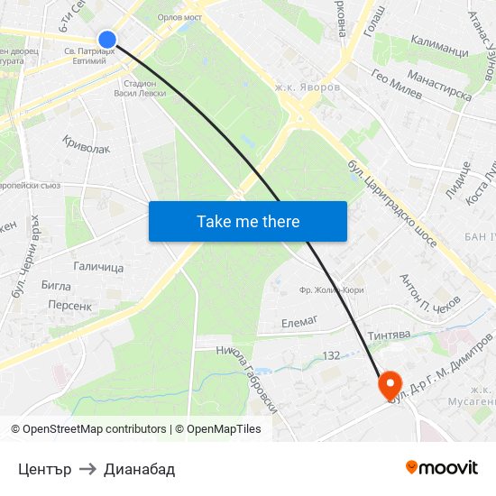 Център to Дианабад map