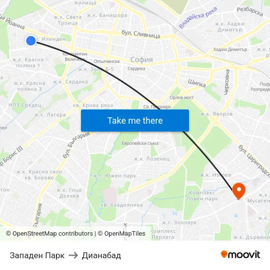 Западен Парк to Дианабад map