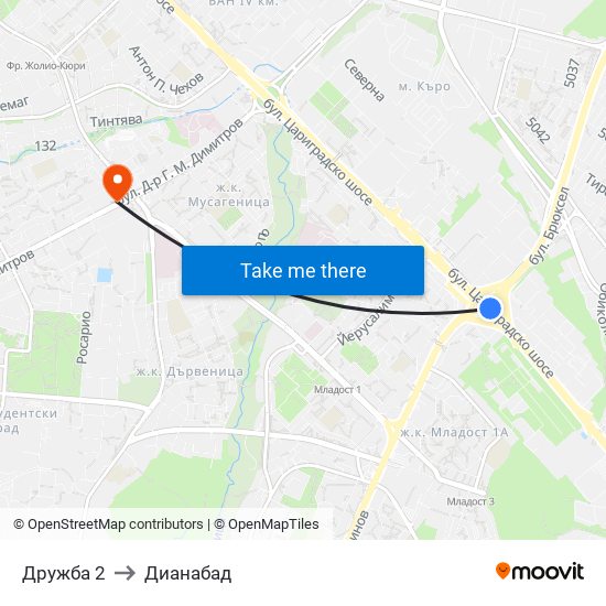 Дружба 2 to Дианабад map