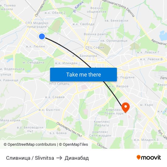 Сливница / Slivnitsa to Дианабад map