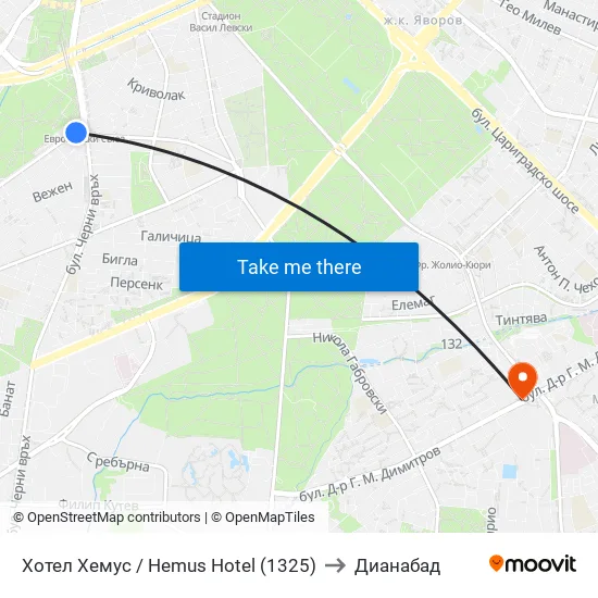 Ⓜ️ Хотел Хемус / Hemus Hotel (1325) to Дианабад map