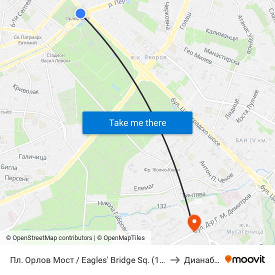 Пл. Орлов Мост / Eagles' Bridge Sq. (1289) to Дианабад map
