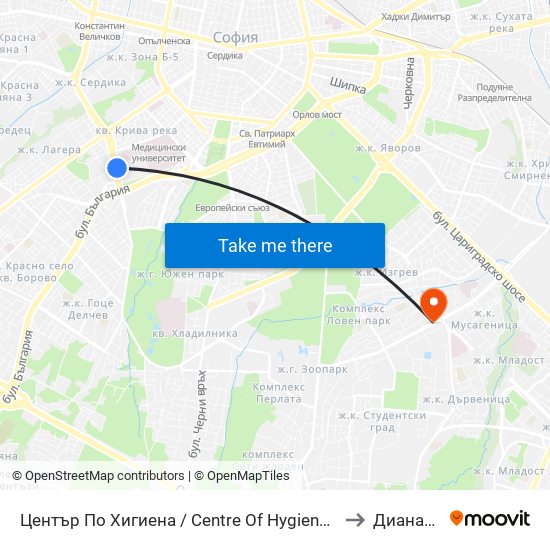 Център По Хигиена / Centre Of Hygiene (2342) to Дианабад map