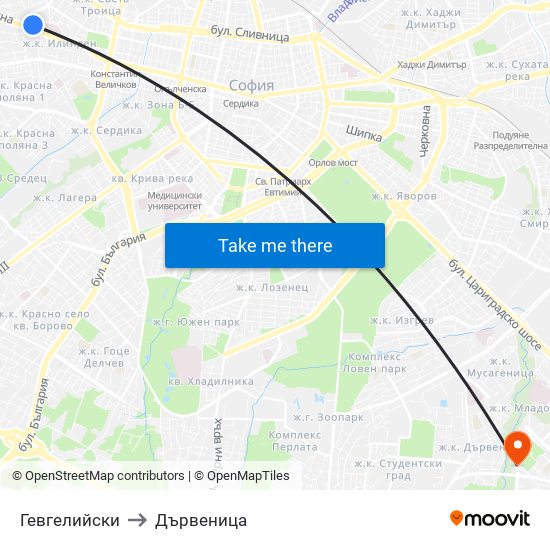 Гевгелийски to Дървеница map