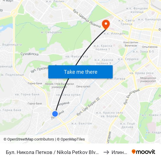 Бул. Никола Петков / Nikola Petkov Blvd. (0347) to Илинден map