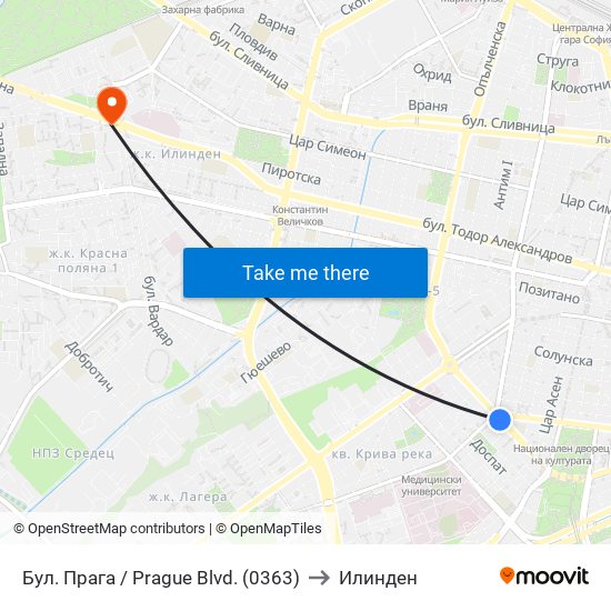 Бул. Прага / Prague Blvd. (0363) to Илинден map