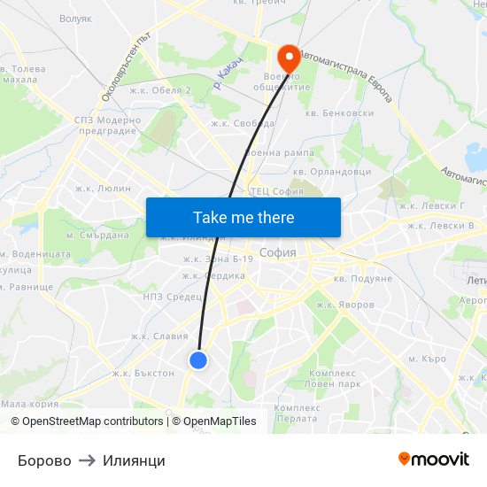 Борово to Илиянци map