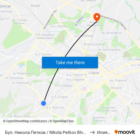 Бул. Никола Петков / Nikola Petkov Blvd. (0347) to Илиянци map