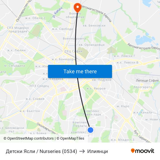 Детски Ясли / Nurseries (0534) to Илиянци map