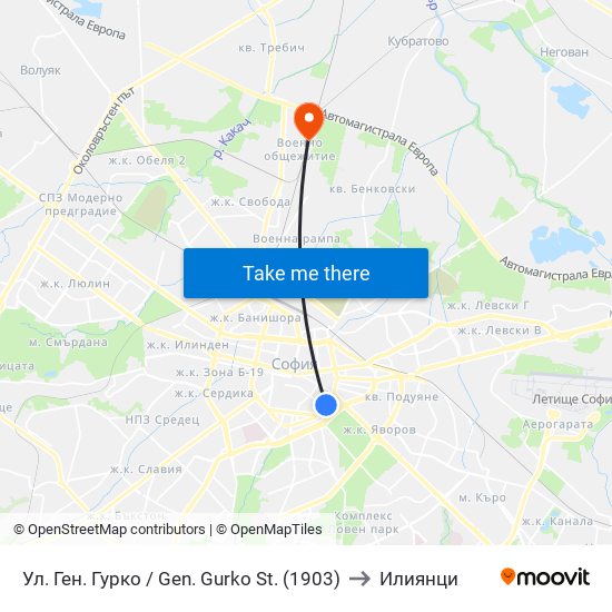Ул. Ген. Гурко / Gen. Gurko St. (1903) to Илиянци map