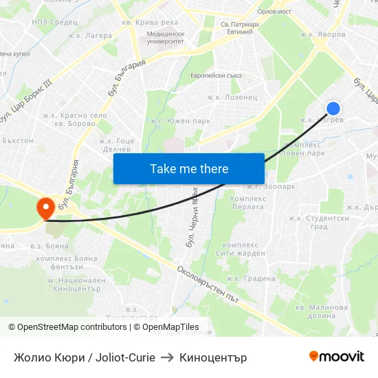 Жолио Кюри / Joliot Curie to Киноцентър map