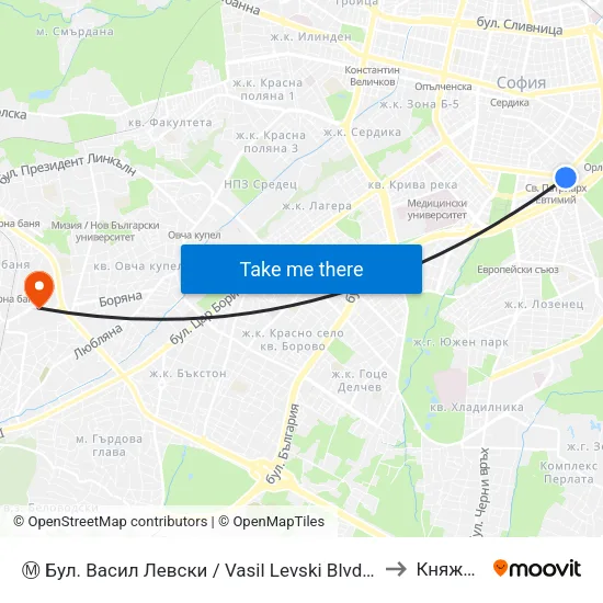 Ⓜ️ Бул. Васил Левски / Vasil Levski Blvd. (0300) to Княжево map