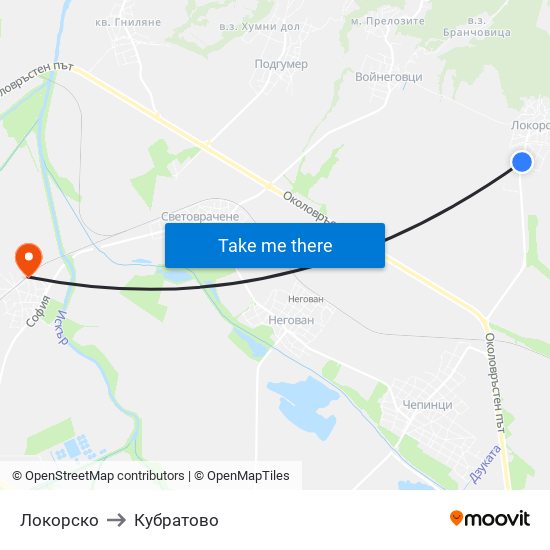 Локорско to Кубратово map