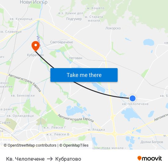 Кв. Челопечене to Кубратово map