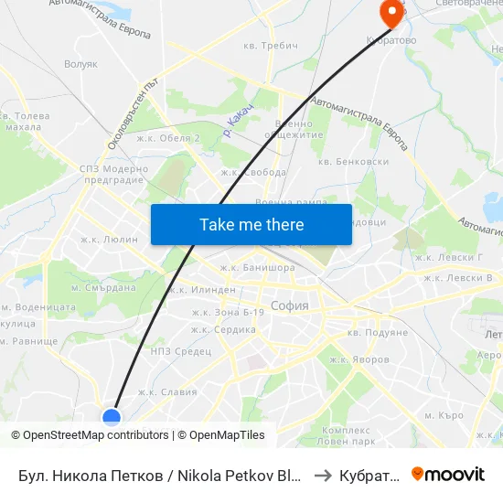 Бул. Никола Петков / Nikola Petkov Blvd. (0350) to Кубратово map