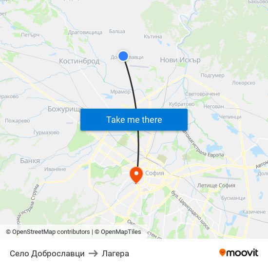 Село Доброславци to Лагера map