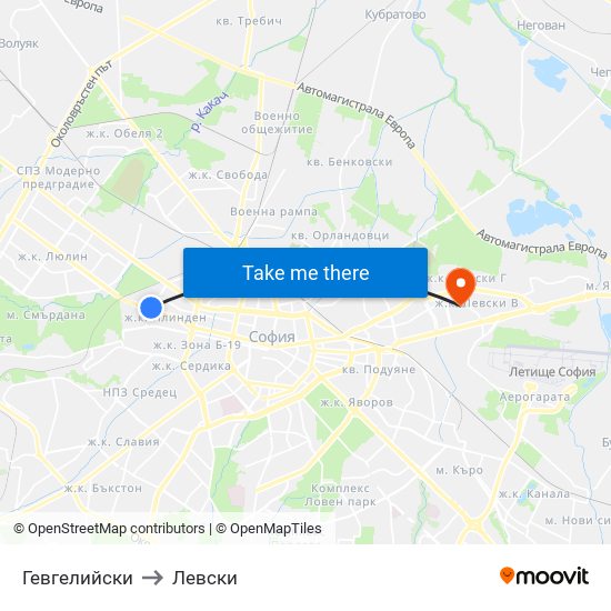 Гевгелийски to Левски map