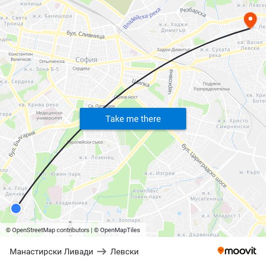 Манастирски Ливади to Левски map