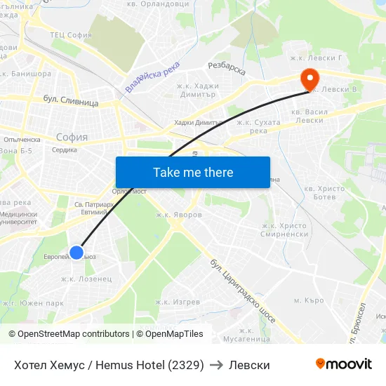 Ⓜ️ Хотел Хемус / Hemus Hotel (2329) to Левски map