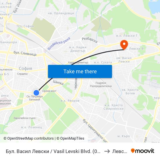 Бул. Васил Левски / Vasil Levski Blvd. (0299) to Левски map