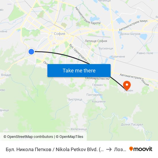 Бул. Никола Петков / Nikola Petkov Blvd. (0347) to Лозен map