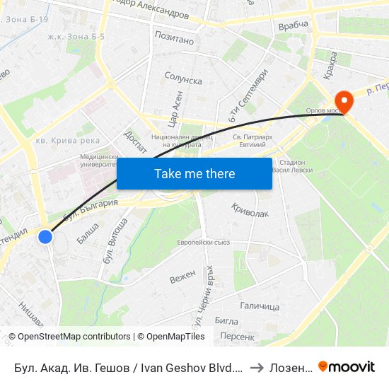 Бул. Акад. Ив. Гешов / Ivan Geshov Blvd. (0270) to Лозенец map
