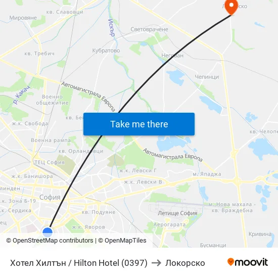 Хотел Хилтън / Hilton Hotel (0397) to Локорско map
