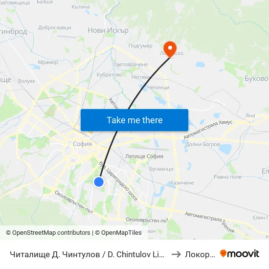 📚 Читалище Д. Чинтулов / D. Chintulov Library (2365) to Локорско map