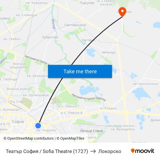 Театър София / Sofia Theatre (1727) to Локорско map