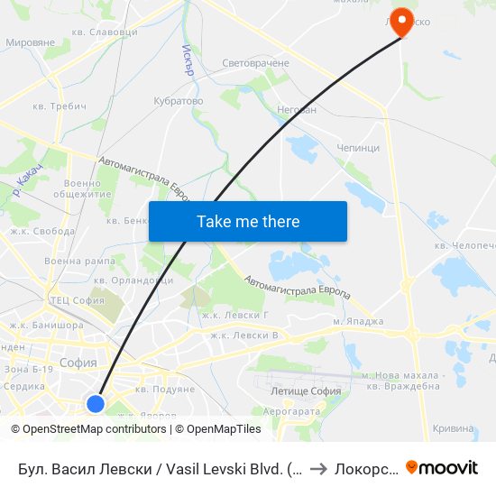 Бул. Васил Левски / Vasil Levski Blvd. (0299) to Локорско map