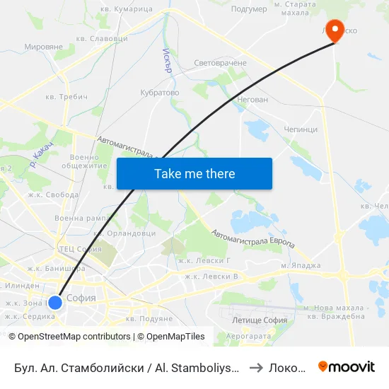 Бул. Ал. Стамболийски / Al. Stamboliyski Blvd. (0283) to Локорско map