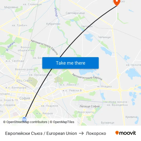 Европейски Съюз / European Union to Локорско map