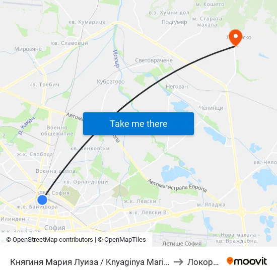 Княгиня Мария Луиза / Knyaginya Maria Luiza to Локорско map