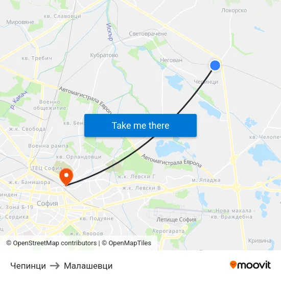 Чепинци to Малашевци map