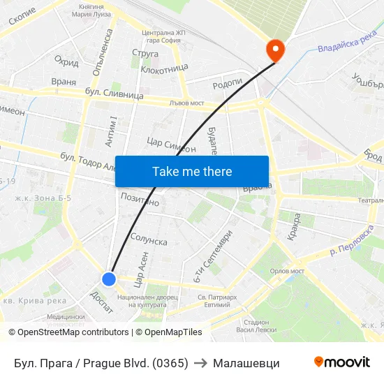 Бул. Прага / Prague Blvd. (0365) to Малашевци map