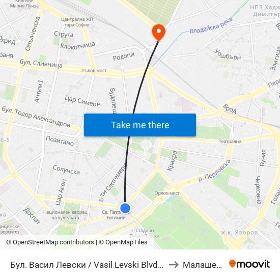 Бул. Васил Левски / Vasil Levski Blvd. (0300) to Малашевци map