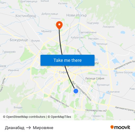 Дианабад to Мировяне map